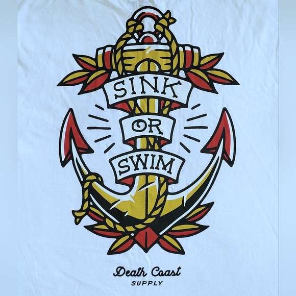 Death☠️ Coast Supply "Sink or Swim" Graphic Tee👕 - NWOT - Picture 3 of 13